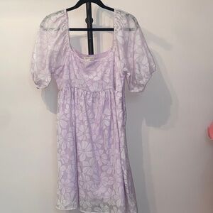 Elegant Lilac Floral Dress